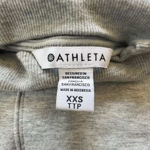 ATHLETA "APOLLO" GRAY KNIT FLEECE TOP KANGAROO POCKET SIZE XXS - Picture 12 of 12